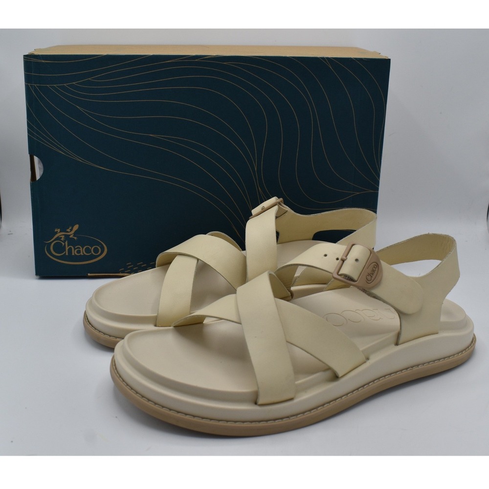 Chaco Women Size 9 Townes Angora Cream Leather Strappy Sandals Shoes